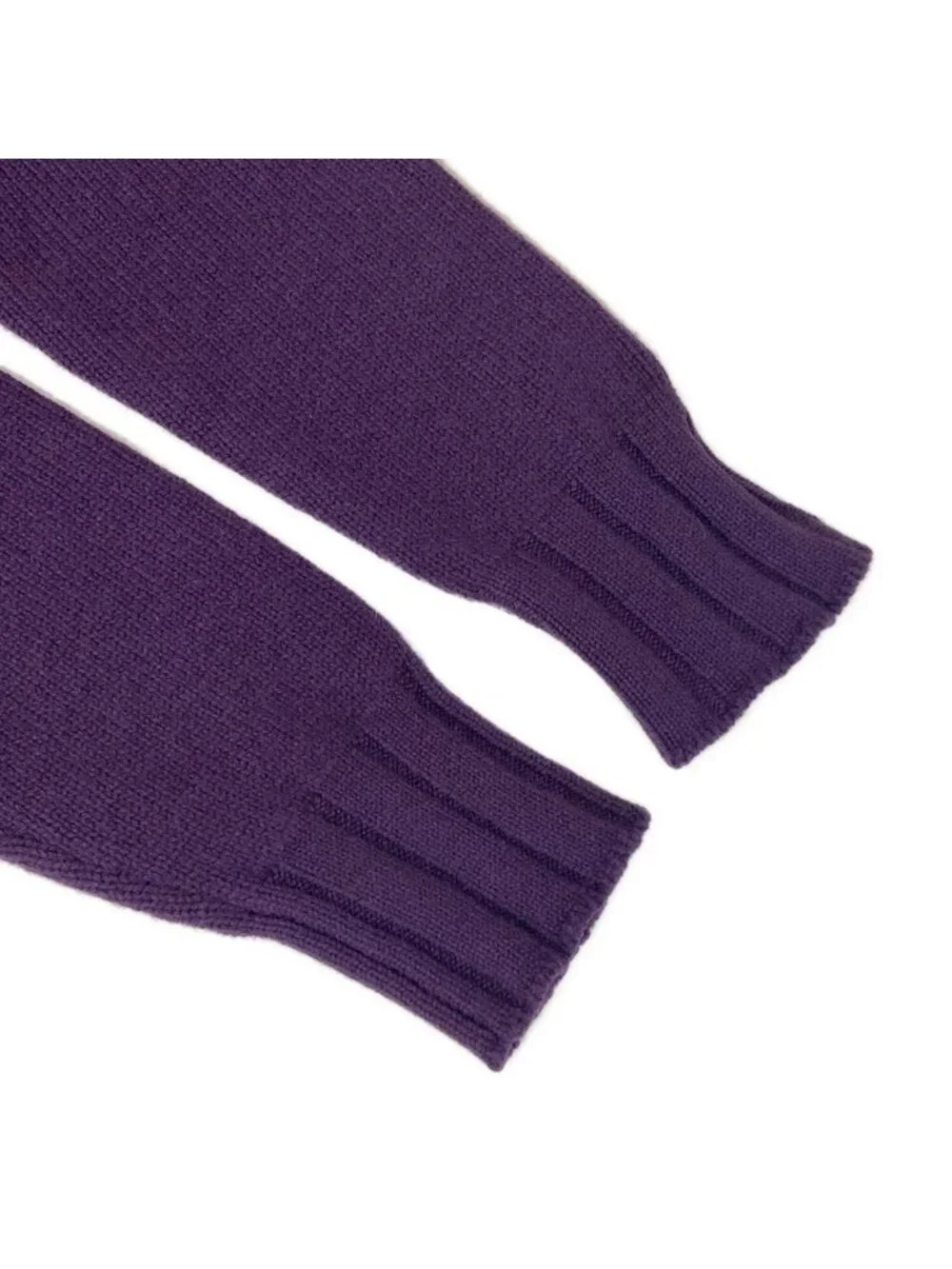 Chanel Long Sleeve Sweater 38 M Purple CC Logo Cashmere